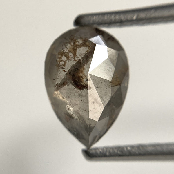 1.31 Ct Pear Shape natural loose diamond, 8.41 mm x 5.91 mm x 3.01 mm, salt and pepper diamond, Pear shape natural diamond SJ103-44