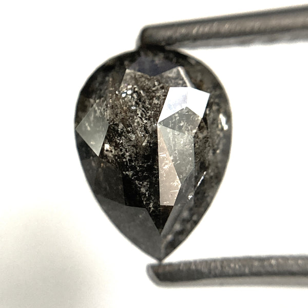 1.14 Ct Pear Shape natural loose diamond, 7.89 mm x 5.83 mm x 2.90 mm, salt and pepper diamond, Pear shape natural diamond SJ103-46