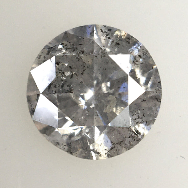 0.60 Ct, Natural Salt and Pepper Diamonds, 5.32 mm x 3.31 mm Round Brilliant Cut Natural Loose Diamond, SJ78-07