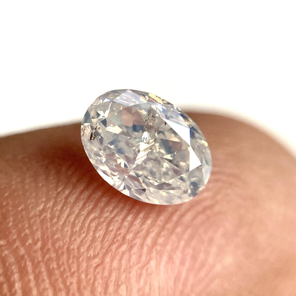 1.18 Ct Oval Shape Natural Diamond, 7.16 mm x 5.24 mm x 3.78 mm, Light Blue Color Natural Loose Diamond, Oval Diamond, SJ103-51