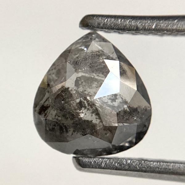 Pear Cut Loose Natural Diamond 0.76 Ct Dark Grey Color 7.30 mm X 6.90 mm x 2.10 mm, Grey Rose Cut Pear Natural Loose Diamond SJ32/09