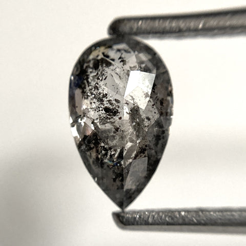 0.82 Ct Pear Shape natural loose diamond, 7.95 mm x 4.79 mm x 2.56 mm, salt and pepper diamond, Pear shape natural diamond SJ103-52