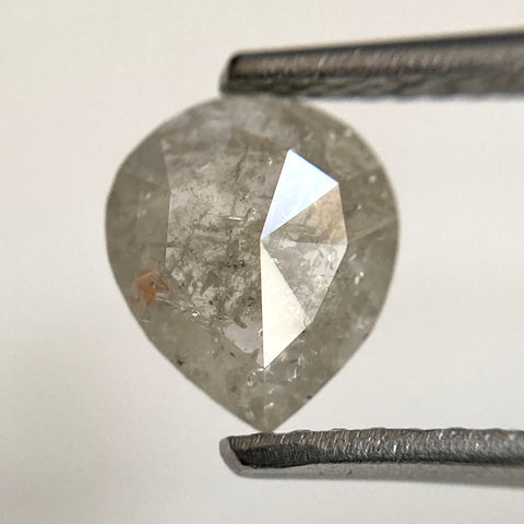 0.78 Ct Grey Color Pear Cut Loose Natural Diamond, 7.60 mm X 6.60 mm X 2.15 mm Grey Rose Cut Pear Natural Loose Diamond SJ30/47