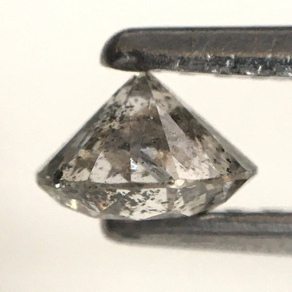 0.47 Ct, Natural Salt and Pepper Diamonds, 4.84 mm x 3.18 mm Round Brilliant Cut Natural Loose Diamond, SJ78-33