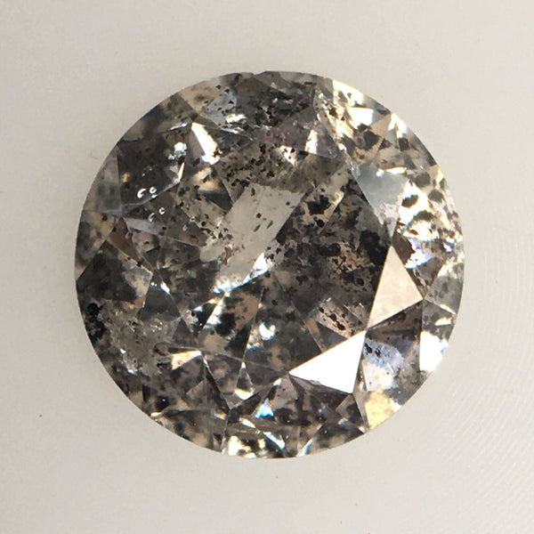 0.47 Ct, Natural Salt and Pepper Diamonds, 4.84 mm x 3.18 mm Round Brilliant Cut Natural Loose Diamond, SJ78-33