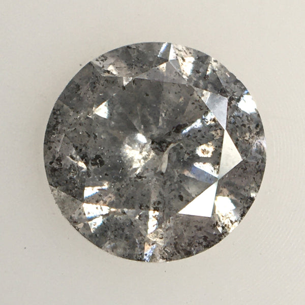 0.46 Ct, Natural Salt and Pepper Diamonds, 4.77 mm x 2.99 mm Round Brilliant Cut Natural Loose Diamond, SJ78-34