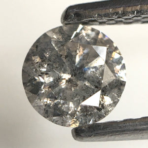 0.47 Ct, Round Cut Natural Salt and Pepper Diamonds, 4.81 mm x 3.06 mm Round Brilliant Cut Natural Loose Diamond, SJ78-35