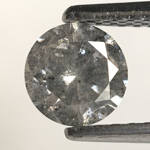 0.58 Ct, Natural Salt and Pepper Diamonds, 5.37 mm x 3.10 mm Round Brilliant Cut Natural Loose Diamond, SJ78-08