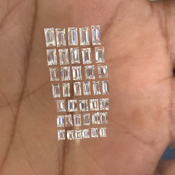 2.00 mm to 4.00 mm Straight Baguette Diamond, 1.00 Ct F-G VS/VVS Rectangular Shaped Lab Grown Diamond, LGD-Baguette1