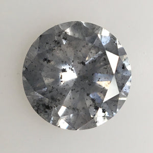 0.58 Ct, Natural Salt and Pepper Diamonds, 5.18 mm x 3.23 mm Round Brilliant Cut Natural Loose Diamond, SJ78-20