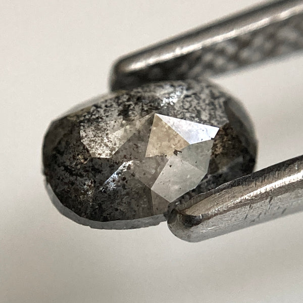 0.60 Ct Natural Oval Shape Light Grey Transparent Rose cut Diamond 6.21 mm x 4.58 mm x 2.29 mm Size Rustic Natural Loose Diamond SJ31/28