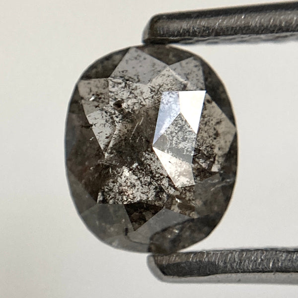 0.65 Ct Oval Shape Dark Grey Transparent Rosecut Natural Diamond, 6.39 mm x 5.30 mm x 2.10 mm Size Rustic Natural Loose Diamond SJ32/03