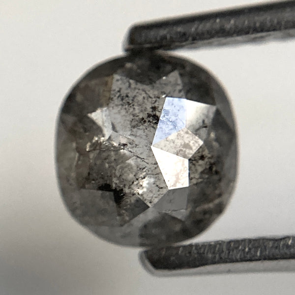 0.70 Ct Natural Oval Shape Grey color Rose cut Diamond 6.10 mm x 5.70 mm x 2.45 mm Size Rustic Natural Loose Diamond SJ32/16