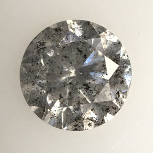0.47 Ct, Round Cut Natural Salt and Pepper Diamonds, 4.72 mm x 3.05 mm Round Brilliant Cut Natural Loose Diamond, SJ78-36